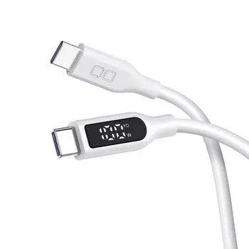 Мягкий силиконовый кабель CIO с ЖК-дисплеем, USB-кабель для зарядки мощностью 100 Вт, совместимый с iPhone15, тип C, кабель USB Type C - C, пленка на Type-C /16 [защитный ЖК-дисплей]