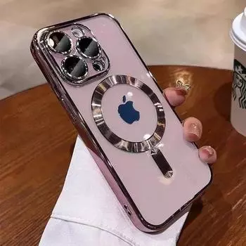 Мягкий защитный чехол из ТПУ с полным покрытием объектива для iPhone 15 14 13 12 11 Pro Max Plus Magsafe, магнитный прозрачный чехол с беспроводной зарядкой For iPhone 11 Pro