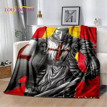 Мягкое плюшевое одеяло Cavalier Knight Templar Crusaders, фланелевое одеяло для гостиной, спальни, кровати, дивана, пикника 30x40in
