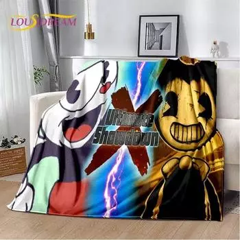 Мягкое плюшевое одеяло Cuphead and Mugman, Game Gamer, фланелевое одеяло, одеяло для гостиной, спальни, кровати, дивана, чехол для пикника, детский чехол 75x100cm (30x40inch)