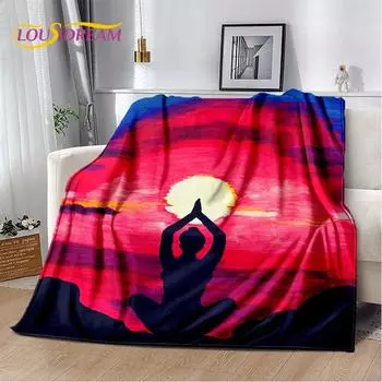 Мягкое плюшевое одеяло Rainbow 7 Chakra Mandala Bohemia, фланелевое одеяло, покрывало для гостиной, спальни, кровати, дивана, чехла для пикника 30x40in