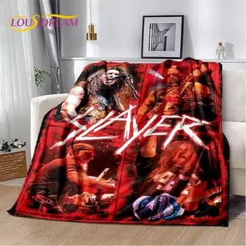 Мягкое плюшевое одеяло Slayer Heavy Metal Band, фланелевое одеяло, одеяло для гостиной, спальни, кровати, дивана, чехол для пикника, теплое детское одеяло 75x100cm (30x40inch)