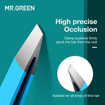 MR.GREEN Пинцет для бровей, красочный, красивый, съемник тонких волос, инструменты для макияжа, наклонные зажимы для бровей из нержавеющей стали, удаление оранжевый