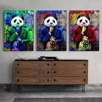 Mr.Panda Wall Art Quote Artwork HD Pictures Canvas Prints Posters Paintings Living Room Home Decoration Rolled Canvas No Frame 21x30cm No Framed