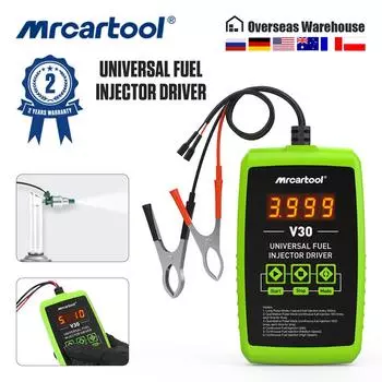 MRCARTOOL V30 Набор инструментов для проверки и очистки топливных форсунок 12 В, 6 импульсных режимов, адаптер для промывки автомобильных топливных форсунок CHINA