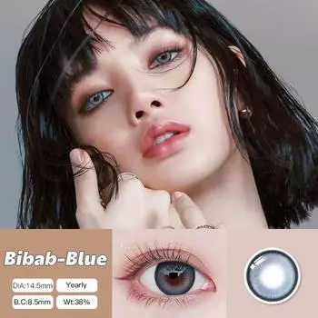 Mrs.H Линза Water Solution 0-800 с линзой Power Grey Blue 14,5 мм 6 месяцев Bibab-Blue