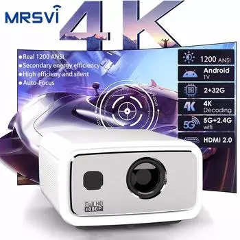 MRSVI D8 1200ANSI проектор 4K LCD LED WiFi Bluetooth 2+32 ГБ HD 1080P портативный проектор для кинотеатра офиса кемпинга кино EU Plug