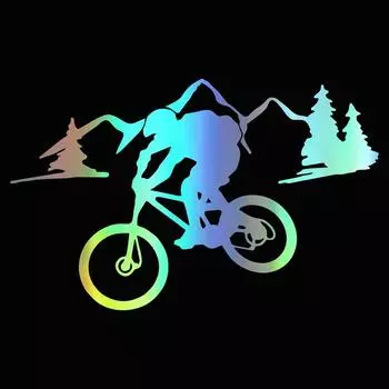 MTB велосипед езда по горной дороге моделирование автомобиля наклейка авто наклейка автомобильные аксессуары 20x12.5cm