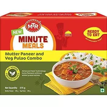 MTR Minute Meals Mutter Paneer and Veg. Пулао Комбо, 375г