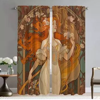 Mucha Home Interior Curtains for Camera Window Curtain for Room 2 Panel Partition Halloween Decoration Shades Living Kitchen W50xH70cmx2pcs-CL