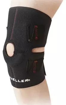Mueller Knee Support для длинного бандажа для левого и правого регулируемого коленного сустава JP Размер окружности 55308 Колени, Тип, Тип, Использование, 4-Way Plus, SM чёрный