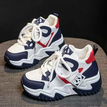 Muffin Platform Shoes Children Autumn Port Wind Fried Street Dad Shoes Show Feet Small Leisure Sports Women 35
