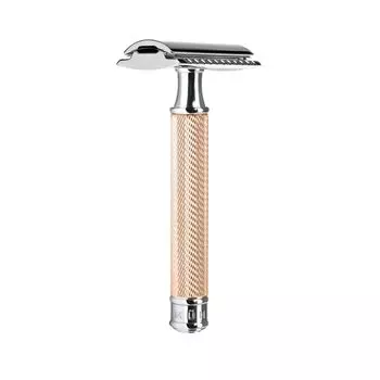 Muhle TRADITIONAL Double Edge Razor Классическая бритва с закрытым гребнем Розовое золото Металл R89ROSEGOLD Гладкое бритье для начинающих Чувствительная кожа Сделано в Германии розового золота