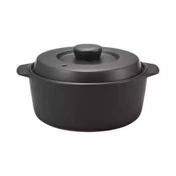 MUJI IH Compatible Pot with Smell Dark Diameter 83721015 Earthen Round Resistance, Brown, 1.4L, 18cm, Wear,