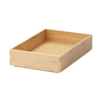 MUJI Overlapping Bamboo Organizing Box Storage Supplies Medium Width 17 x Depth 26 x Height 5.5cm 12057888