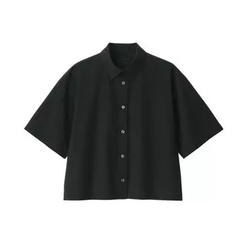 MUJI рубашка с коротким рукавом Cool Broad Regular Color рубашка с коротким рукавом BC2IWA4S черная M женская женская чёрный