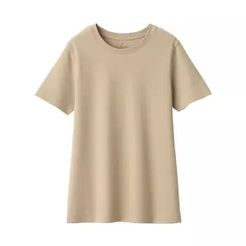 MUJI Sweatproof Crew Neck Short Sleeve BB2P7A4S Beige XL Женская футболка Женская Женская бежевый