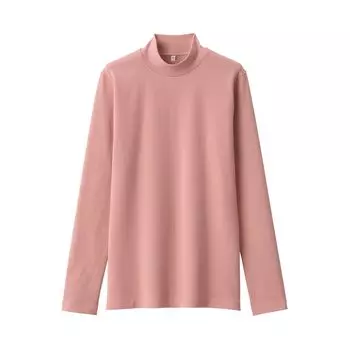 MUJI Women s Brushed Milling High Neck Long Sleeve T-Shirt Women s BB2QDA4A Pink Women s M