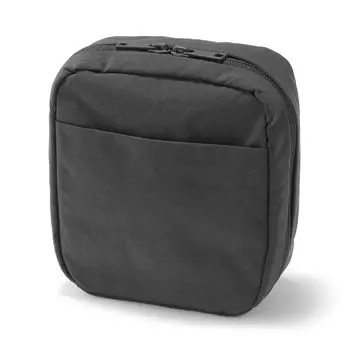 MUJI Wrinkle Nylon Wide Opening Square Pouch Dark Gray 14 x 16 x 6 cm 84473944 - Approx. темно-серого