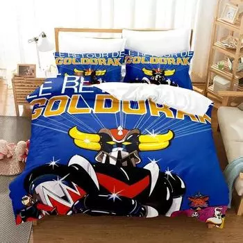 Мультфильм Goldorak Grendizer UFO Robo Комплект постельного белья Double Twin King Пододеяльник Одеяло Наволочка Для Мальчиков Девочек Взрослых Спальня 135X200cm-2pcs