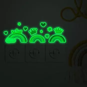 Мультфильм Радуга Корона Любовь Спальня Гостиная Вход Переключатель Паста Домашнее Украшение Стены Паста 12*20CM/fun-yg003