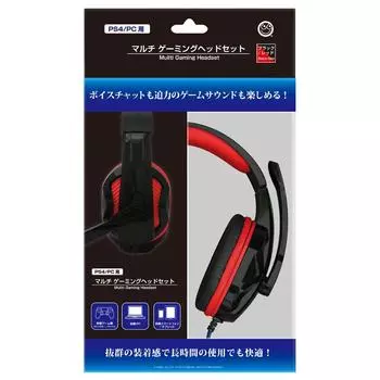 Мульти игровая гарнитура PS4 (Для PS4/ПК) (Черный Красный) -