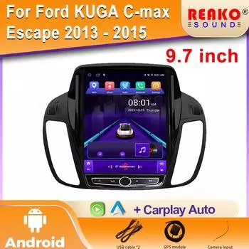 Мультимедийный проигрыватель головное устройство для Ford KUGA C-max Escape 2013 2014 2015 автомобильное радио Android Auto Carplay GPS навигация 2din DVD 4 core 2GB+32GB carplay