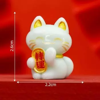 Мультяшная фигурка кота удачи, креативная модель животного, миниатюры, дом, машина, отель, ресторан