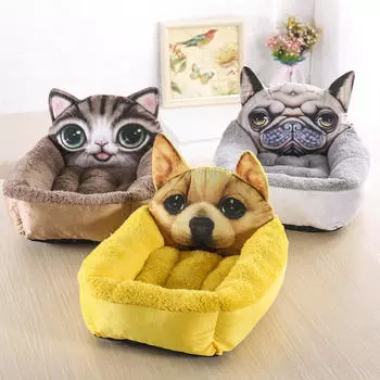 Мультяшная собачья будка, теплая кошачья будка, матрас для собачьей будки, товары для животных, коврик для собачьей будки S 35*45cm