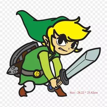Мультяшная ссылка The Legend Of The Wind Waker, термопереносная печать, виниловые нашивки, наклейки для одежды, аппликации «сделай сам», моющиеся нашивки