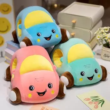 Мультяшные машинки, плюшевые, милые, забавные, игрушечные машинки, подушка в форме машинки, подушка для сна, детский подарок на день рождения, декор комнаты 30x20x18cm зелёный