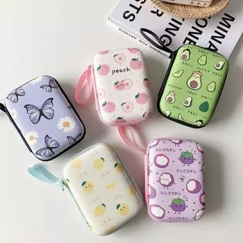 Мультяшные мини-сумки для хранения, милый чехол для наушников airpods, чехол для хранения наушников с USB-кабелем, аксессуары для наушников, сумка для хранения