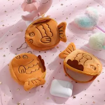 Мультяшный милый кошелек для монет Kawaii кошелек портативный плюшевый мешок для монет ключ наушники органайзер для монет сумка на молнии детский подарок коричневый