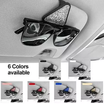 Multi-color Car Sun Visor Glasses Clip Triangle Eyeglasses Clip Magnetic Sunglasses Hanger Glasses Case Auto Interior Accessorie чёрный