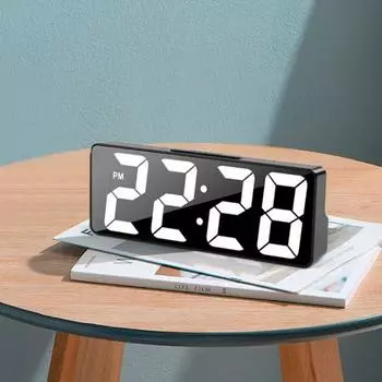 Multi-function Digital Alarm Clock Temperature Date Alarm Snooze Sound Control Night Mode Desk Clock 12/24H LED Clock чёрный