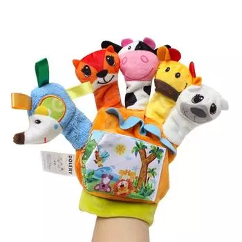 Multi-Function Glove Animal Finger Puppets Cloth Baby Educational Hand Cartoon Animal Toy