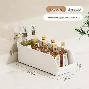 Multi-Functional Kitchen Storage Box with Wheels & Utensil Holder