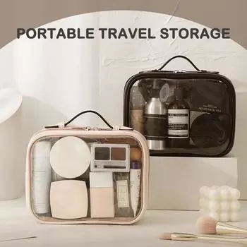 Multi-functional Portable Makeup Bag Waterproof Lightweight Travel Storage Bag For Outdoors чёрный