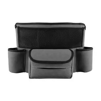 Multi-functional Seat Organizer Leather Central Control Between Seats Tissue Box Large Capacity Car Seat Middle Storage Bag светло-коричневого