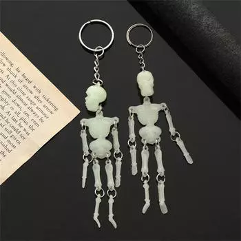 Multi-joint Korean Punk Skull Luminous Keyring Skeleton Keyring Car Keychains Skull Keychain 1pc Luminous