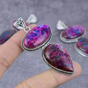 Multi Labradorite Gemstone 925 Sterling Silver Jewelry Pendant 3.23 k8h11