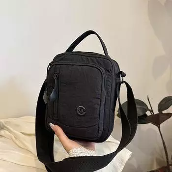 Multi-layer lightweight sports summer small square bag women s multi-pocket shoulder bag large capacity messenger bag men s mobile phone bag чёрный