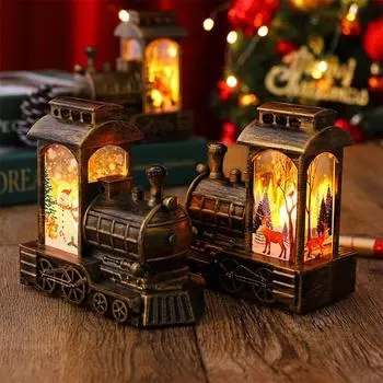 Multicolor Christmas Night Light Cartoon Santa Claus Snowman Deer Christmas Wind Light Lighting Home Ornaments