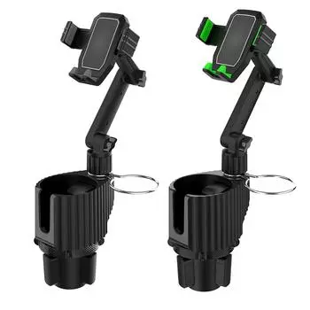 Multifunction Car Cup Holder Adjustable Cellphone Stand GPS Clip Bracket Cradle зелёный