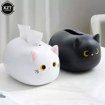 Многофункциональная коробка для салфеток для кошек, кухонный ящик для хранения салфеток, контейнер для туалетной бумаги, настольный держатель для туалетной бумаги, украшение для дома в скандинавском стиле белый