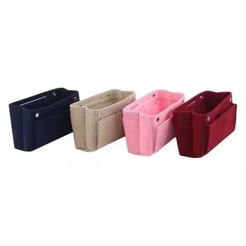 Multifunction Insert Makeup Bag Women Travel Inner Purse Cosmetic Bags For Ladies Portable Storage Organizer Tote 2024 розовый