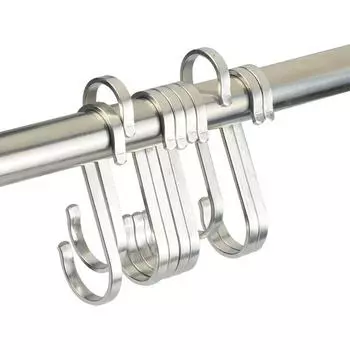 Multifunction S-Shaped Stainless Steel Clasp Rack Holders Hanging Hook Suspension Hooks Hanger 10Pcs 22x32mm