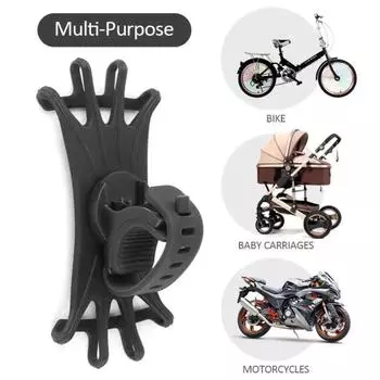 Multifunctional Bike Phone Holder Flexible Silicone Motorcycle Navigation Holder Mountain Bike Holder for Most Cell Phones чёрный