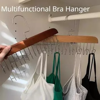 Multifunctional Bra Hangers Hat Scarfs Clothes Rack Wooden Belt Hanger Durable Tie Belt Storage Case Closet Supplies Hangers