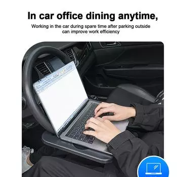 Multifunctional Car Steering Wheel Tray Table Storage Rack Storage Board Laptop Table Car Mounted Dining Tray Cup Holder чёрный